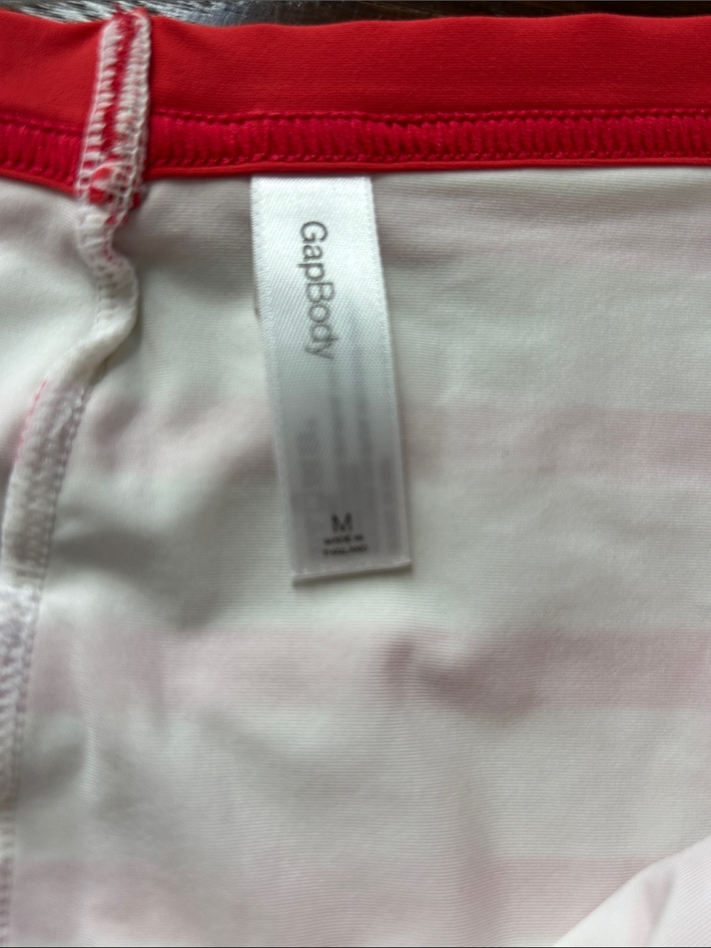 Red and White Striped Bikini Briefs with Button Accents - Picture 2 of 5